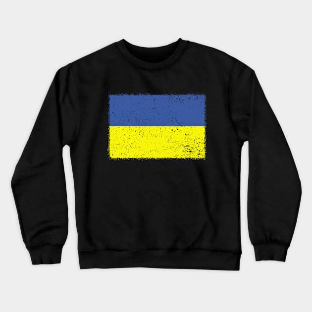 I Stand With Ukraine - Ukraine Retro Flag Crewneck Sweatshirt by Hawenog